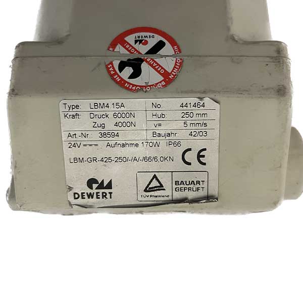 جک برقی(اکچویتور) 24 ولت کورس 25 سانت مدل (DEWERT LBM4 15A)