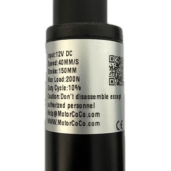 جک برقی 12 ولت (اکچویتور خطی) کورس 150 میلیمتر سرعت 40mm/s نیوتن 200 مدل (LA-10H)(MOTORCOCO)
